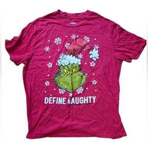 Men’s Dr. Seuss Grinch “Define Naughty” Red Short Sleeve XXL Graphic Tee
